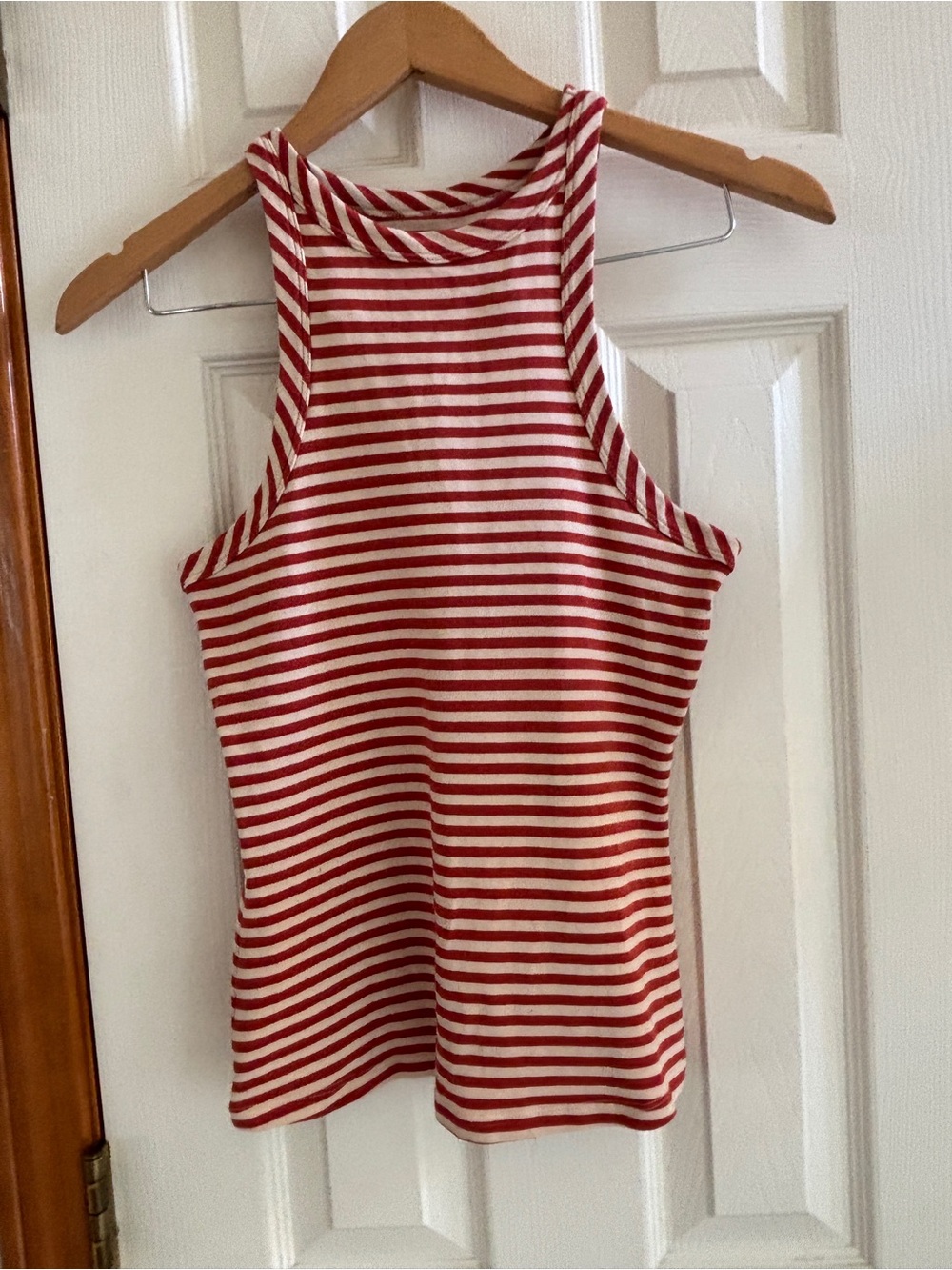 Anthropologie Rust and Cream Striped Tank